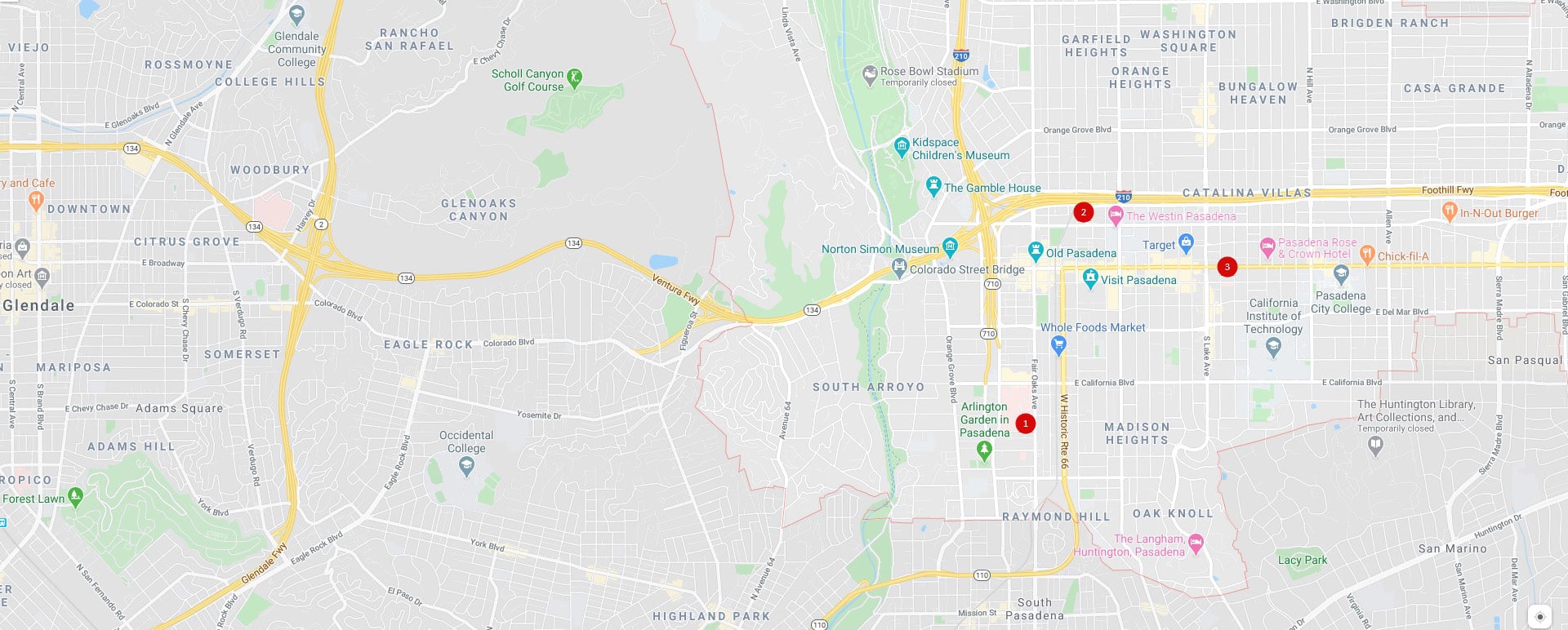 Pasadena Lab Points Map