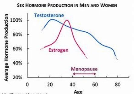 aging sex hormone production chart men vs women