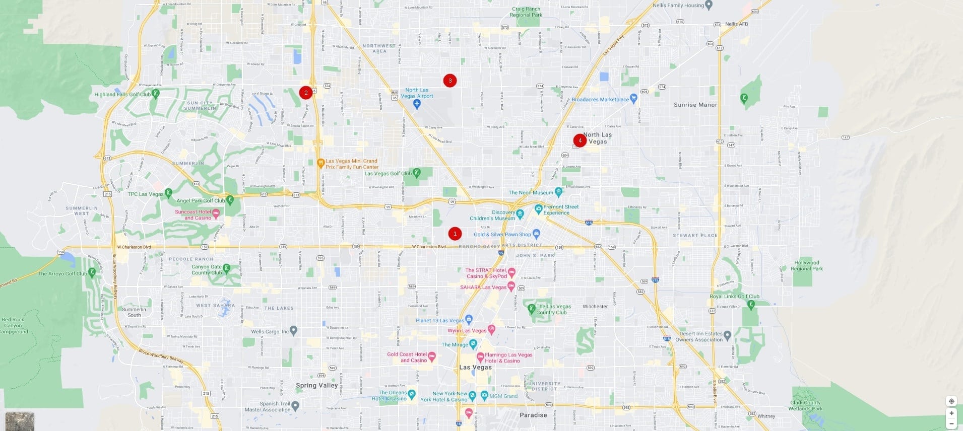 LabCorp branch map, Las Vegas