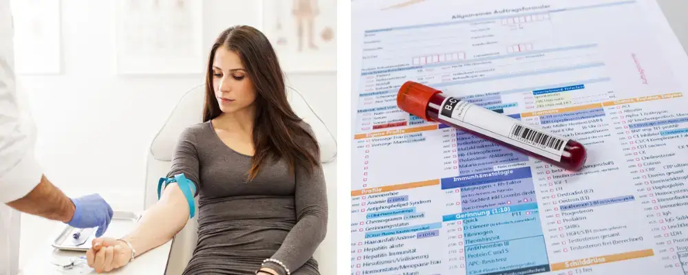 Woman having blood drawn for hormone testing to help compare HGH and Sermorelin treatment options