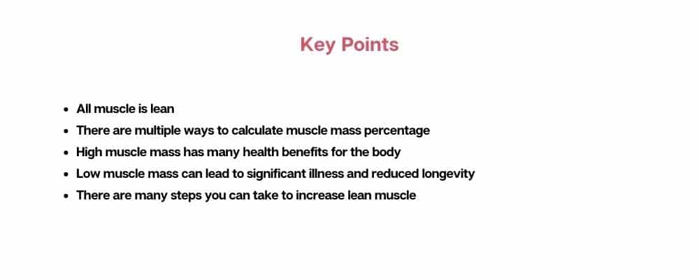 key points about how to get lean muscle mass